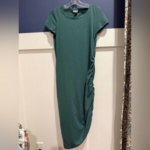 Noisy May Green Ruched Side Maxi Cotton Dress Size M
